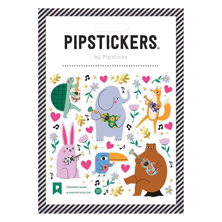 Pipsticks Sticker Sheet (Square) - Strummin Along