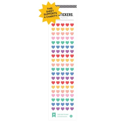 Pipsticks Sticker Sheet (Rectangle Small) - Fuzzy Heart to Heart
