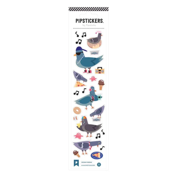 Pipsticks Sticker Sheet (Rectangle Small) - Peckish Pigeons