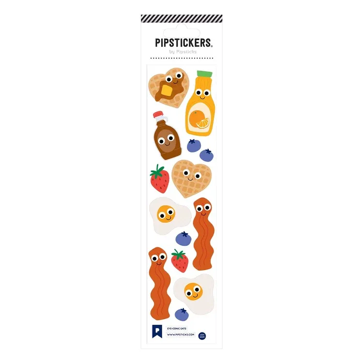 Pipsticks Sticker Sheet (Rectangle Small) - Googly Eyed Eye-conic Eats