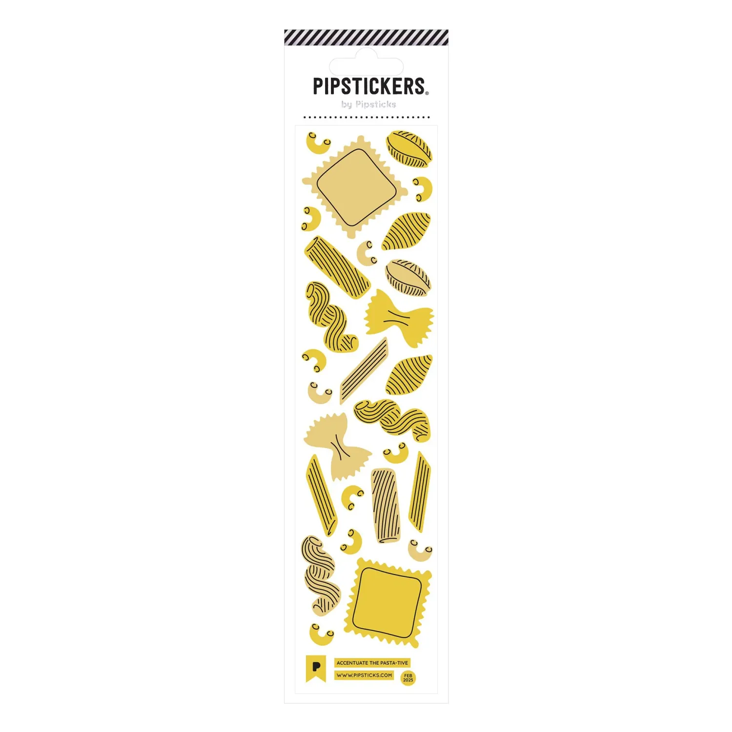 Pipsticks Sticker Sheet (Rectangle Small) - Accentuate the Pasta-tive