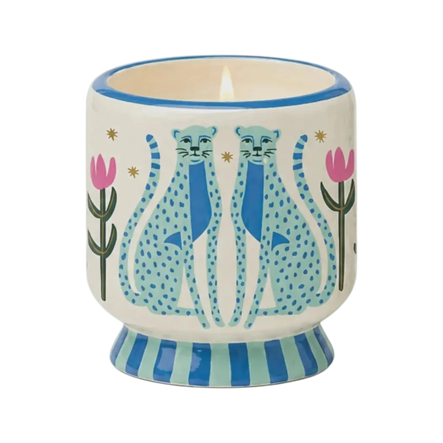 Candle - Dopo Painted Blue Cheetahs: Linen &amp; Orris