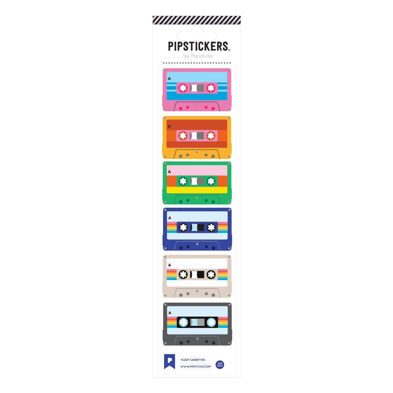 Pipsticks Sticker Sheet (Rectangle Small) - Fuzzy Cassettes