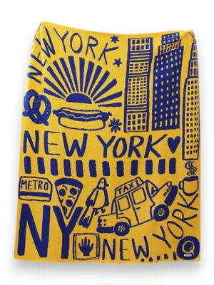 Knit Blanket -  NY Yellow &amp; Blue