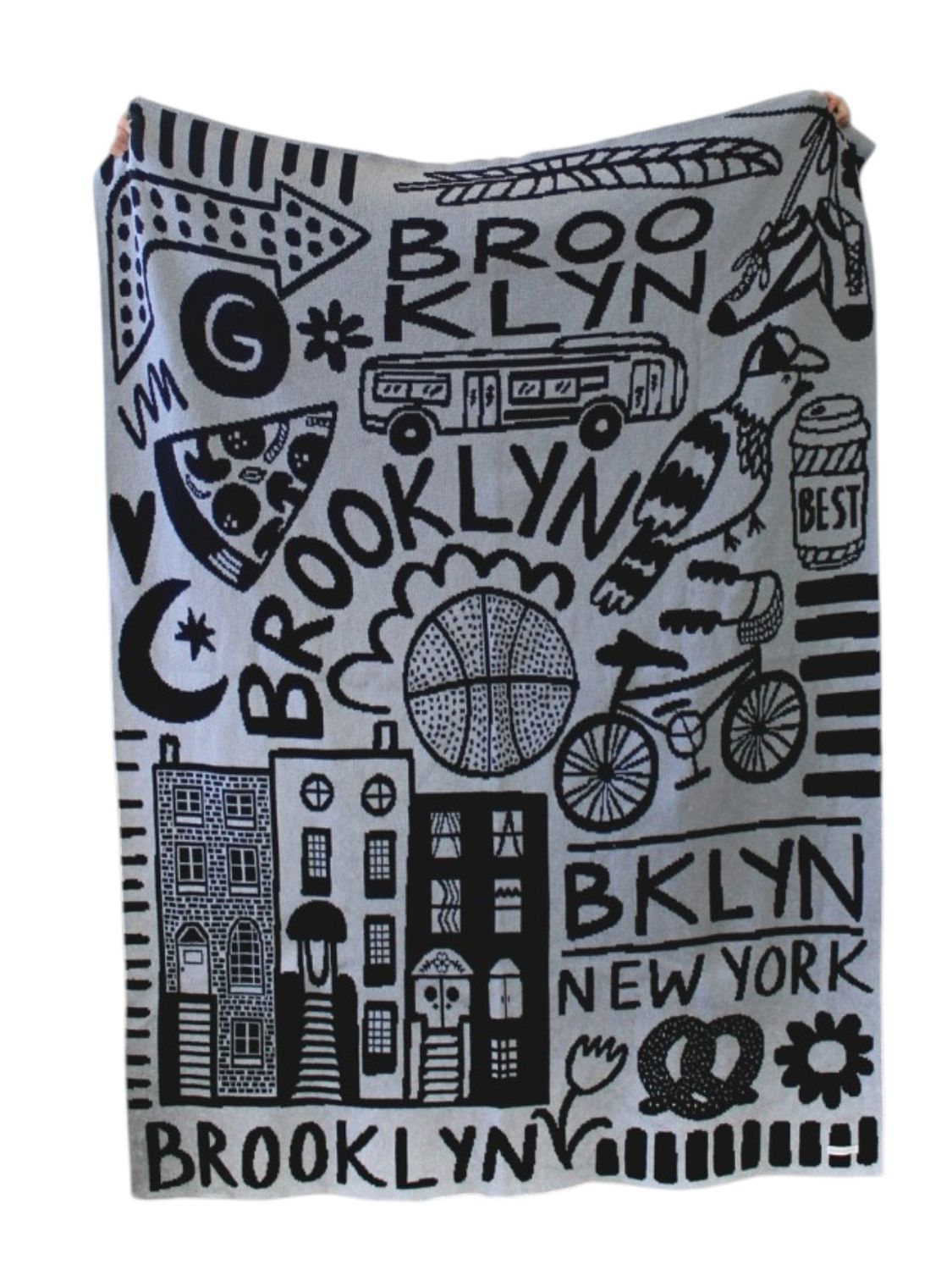Knit Blanket -  Brooklyn Black &amp; Grey
