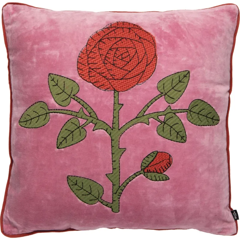 Pillow - Embroidered Rose Briar