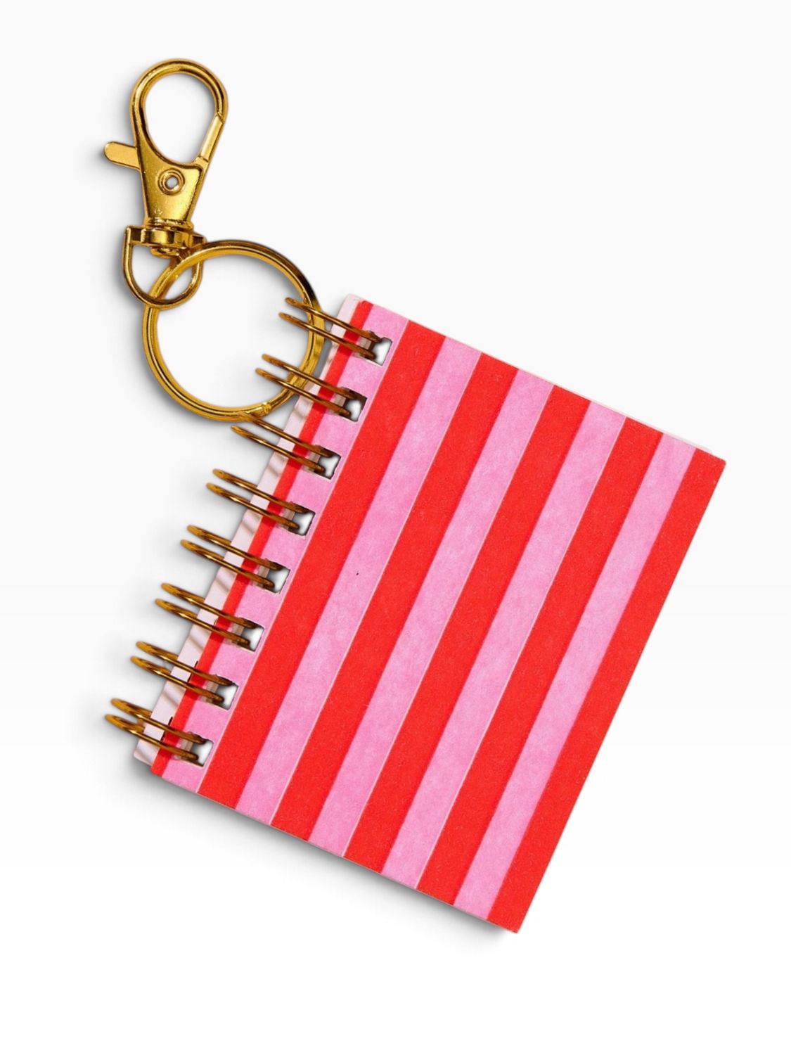 Bag Charm Mini Notebook - Red Pink Cabana Stripe