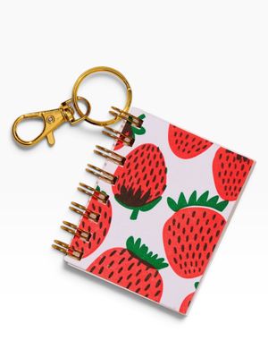 Bag Charm Mini Notebook - Strawberry Pattern