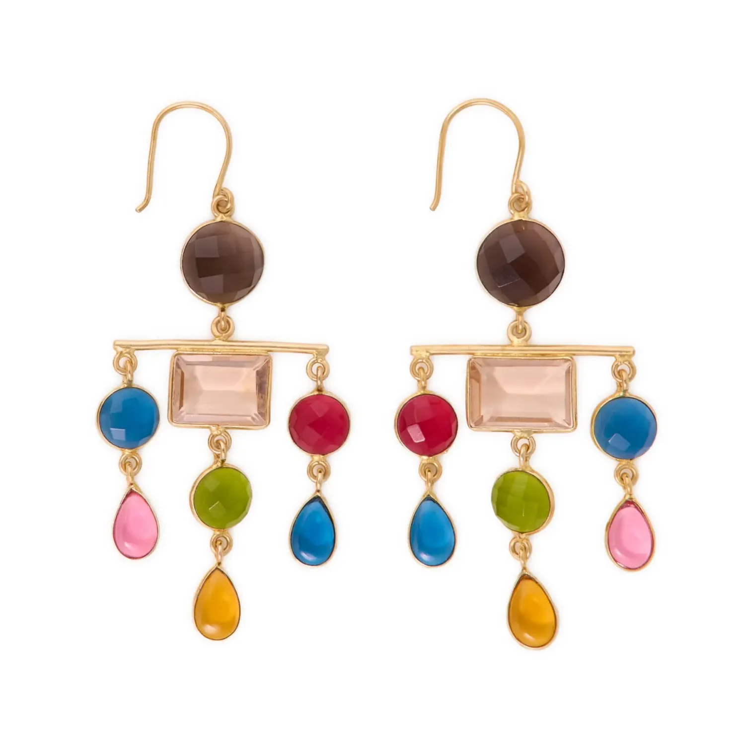 Earrings - Dangle: Estelle Chandelier W/ Smokey Quartz