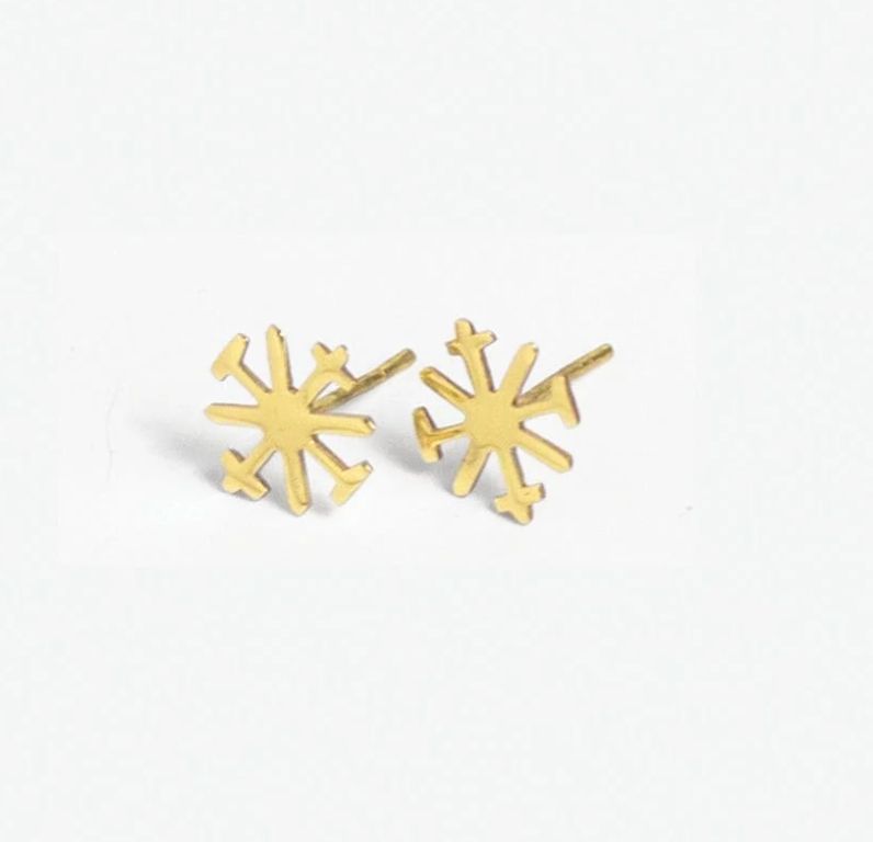 Earrings - Stud: Alice Brass Snowflake