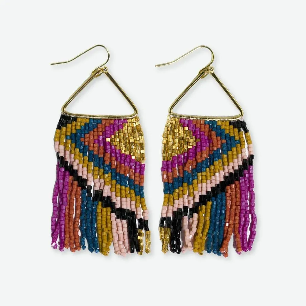 Earrings - Beaded Dangle: Paige Diamond Muted