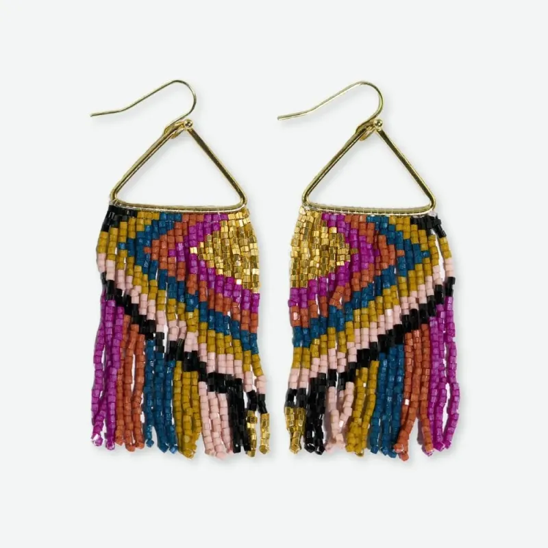 Earrings - Beaded Dangle: Paige Diamond Muted