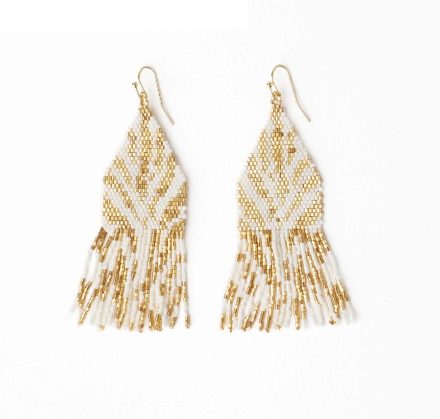 Earrings - Dangle: Delilah Zebra Gold and Ivory