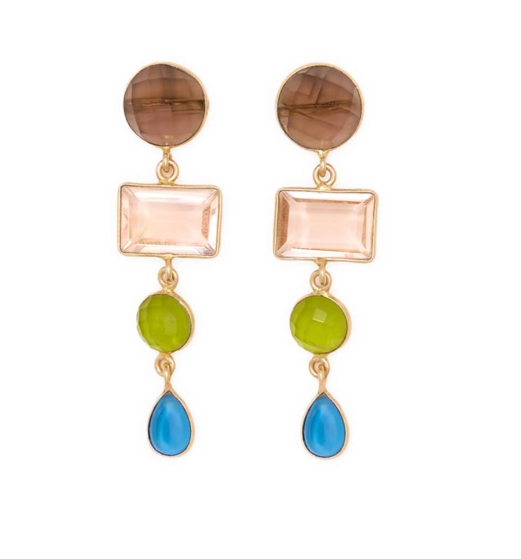 Earrings - Post Dangle: Natalie Smokey Quartz