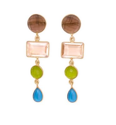 Earrings - Post Dangle: Natalie Smokey Quartz