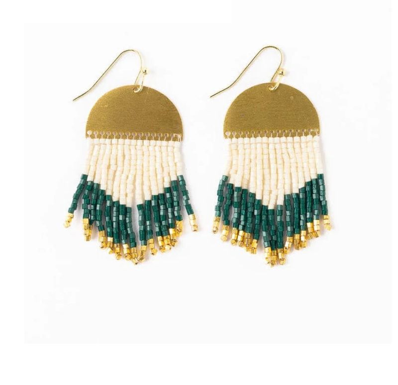 Earrings - Fringe: Claudia Emerald