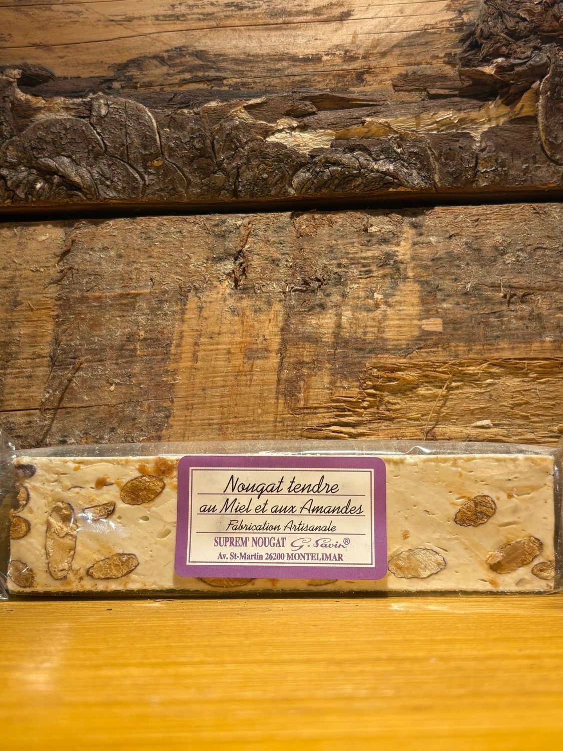 Barre de nougat tendre à l'ancienne de Montélimar 100 grs