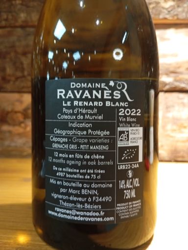LE RENARD BLANC Domaine Ravanès Blanc Bio 2022