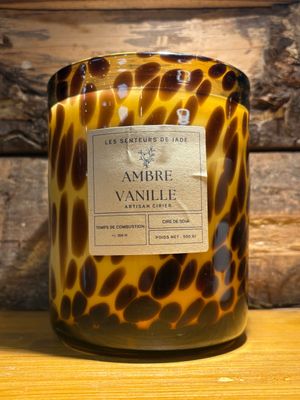 Bougie pot Léopard Ambre Vanille 900g