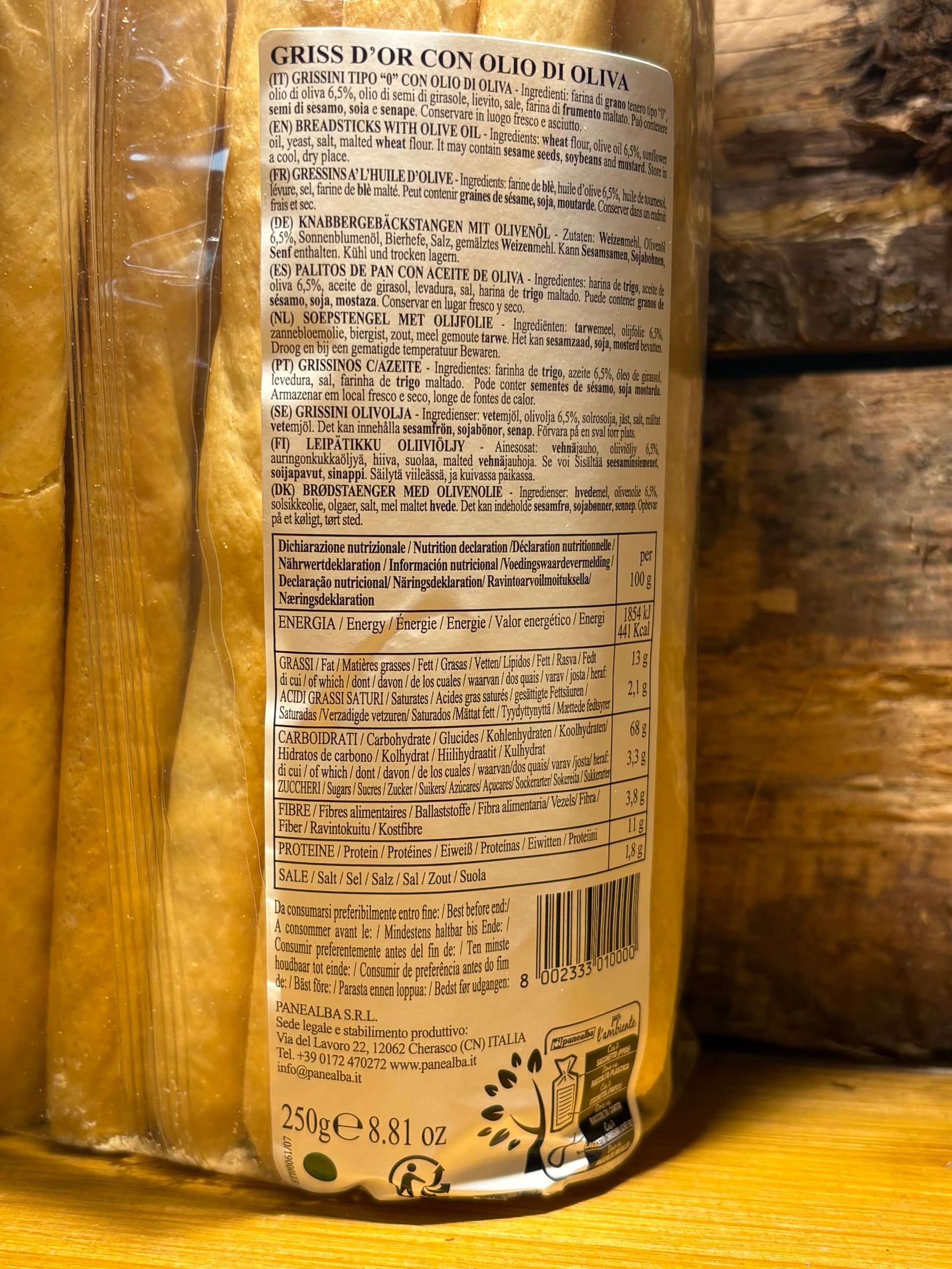 Gressins Huile d'olive 250g