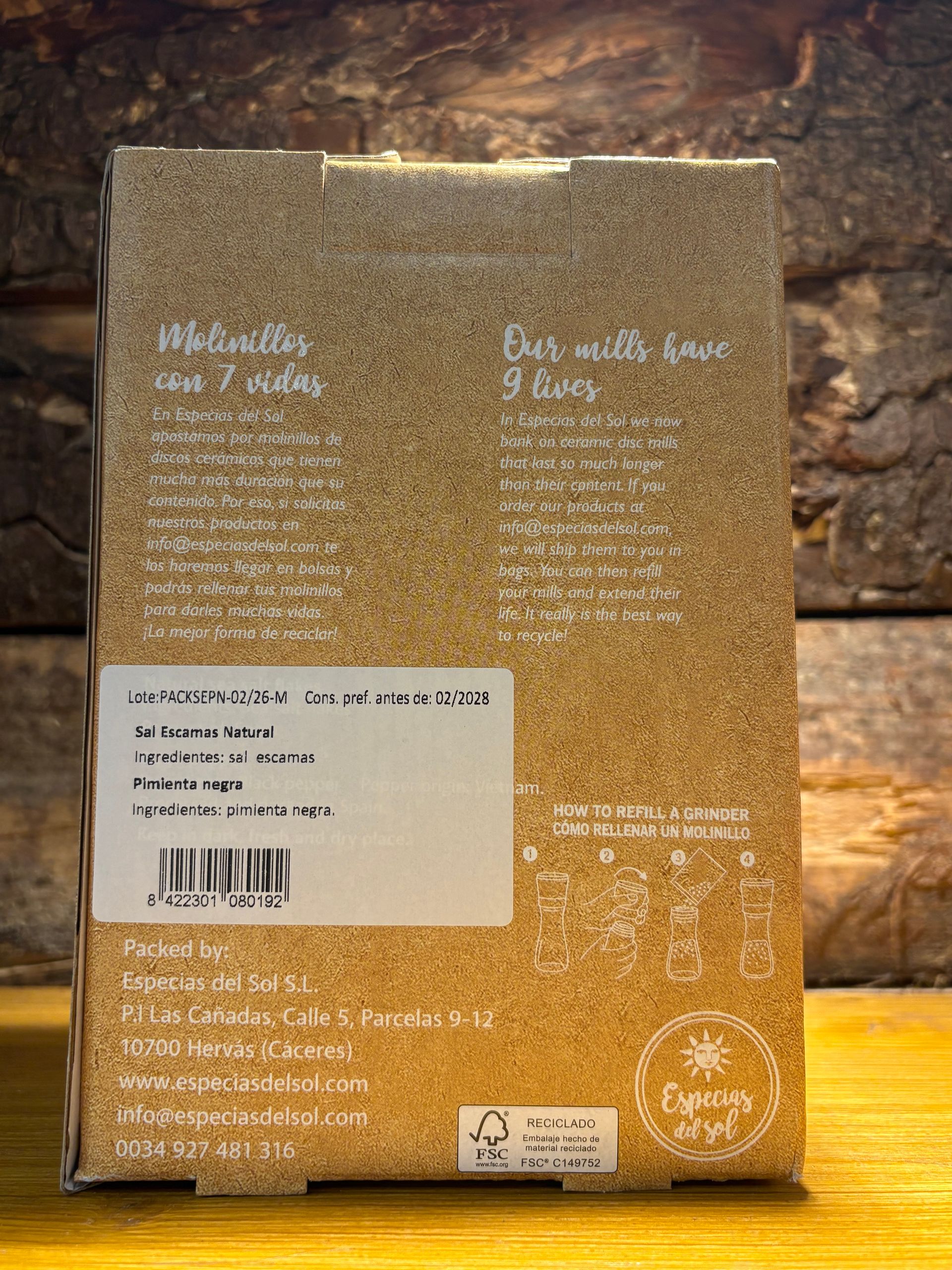 Coffret deux moulins sel/poivre 175g