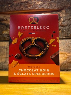 Bretzel chocolat noir & éclats de spéculos 100g