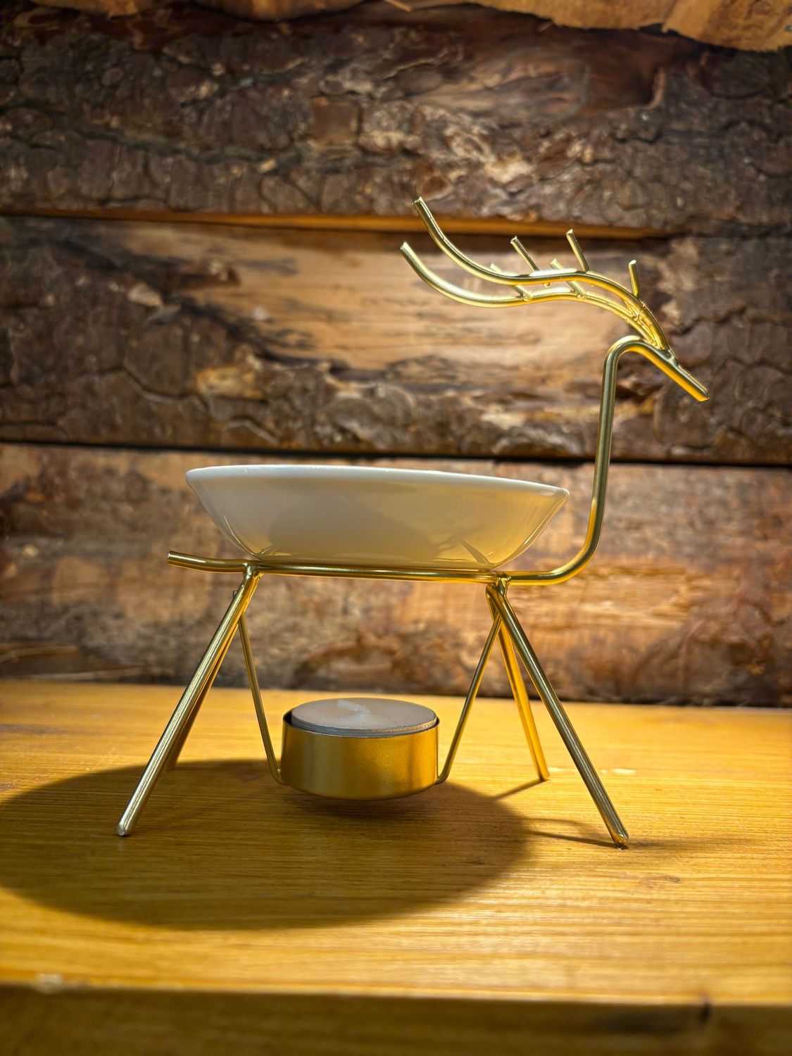 Brûleur pour fondants parfumés Cerf or