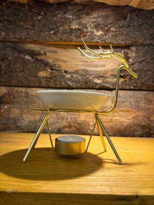 Brûleur pour fondants parfumés Cerf or