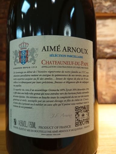 CHATEAUNEUF DU PAPE ROUGE 2020 A. ARNOUX SELECTION PARCELLAIRES