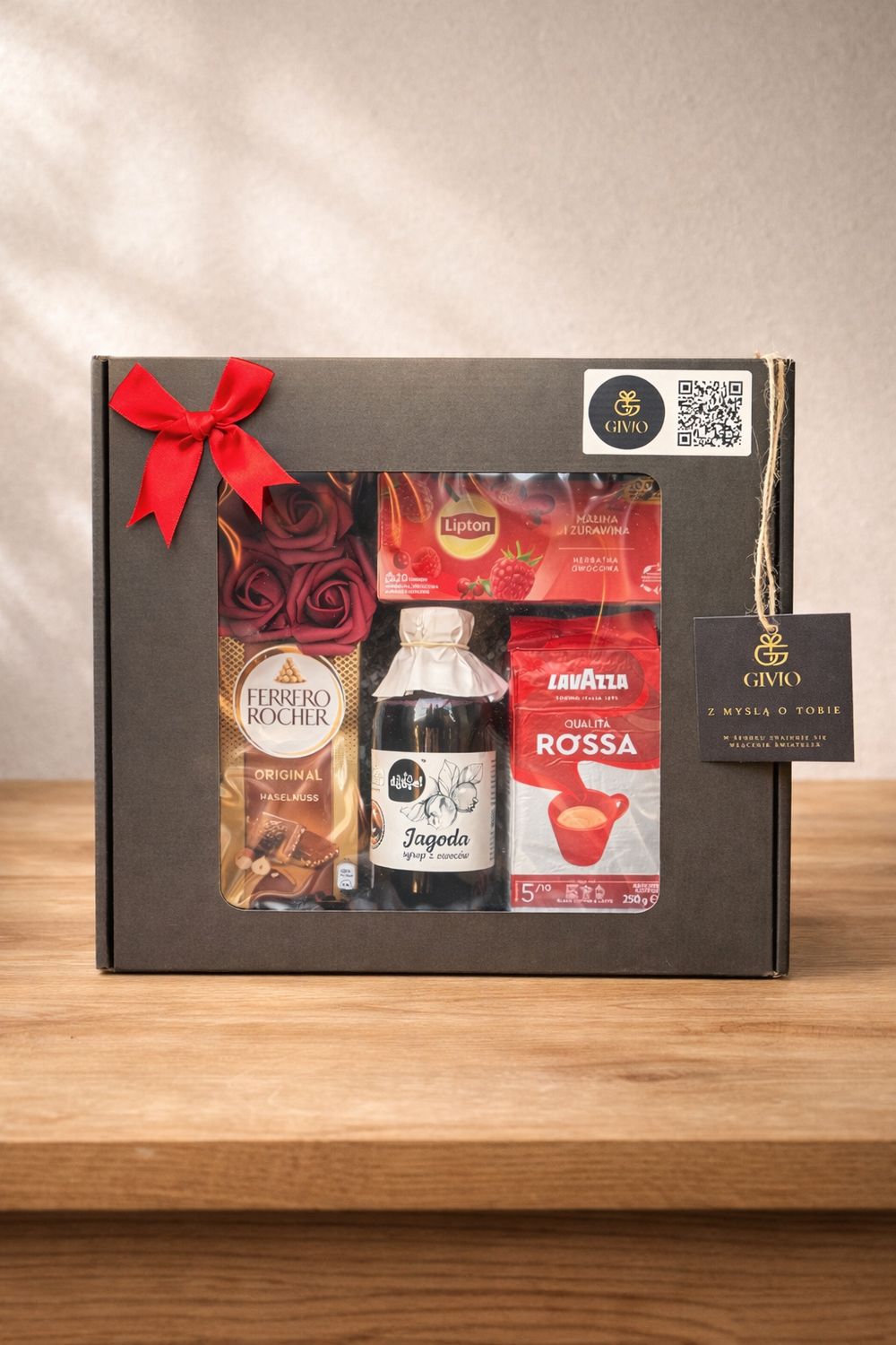 Zestaw prezentowy Kawa, Herbata &amp; Czerwone Róże