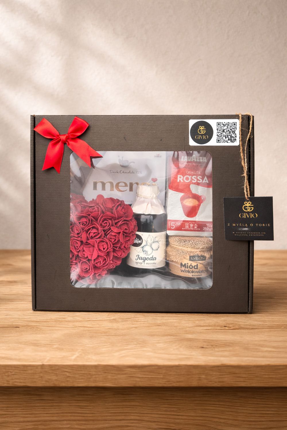 Zestaw prezentowy Kawa, Miód &amp; Czerwone Róże