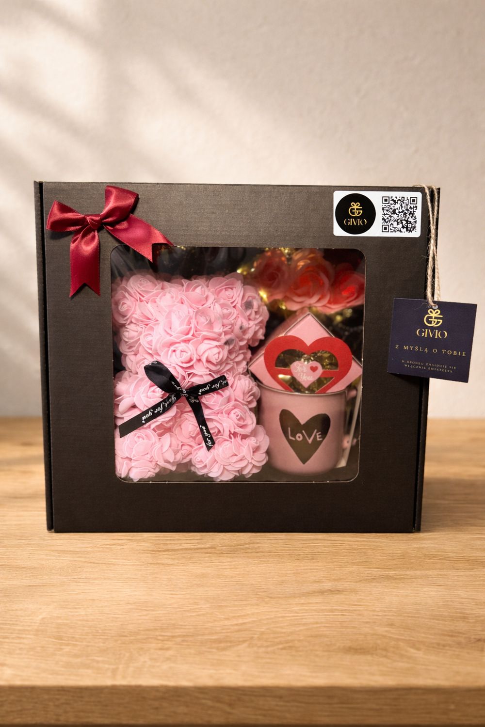 Zestaw prezentowy Różowy Miś &amp; Love