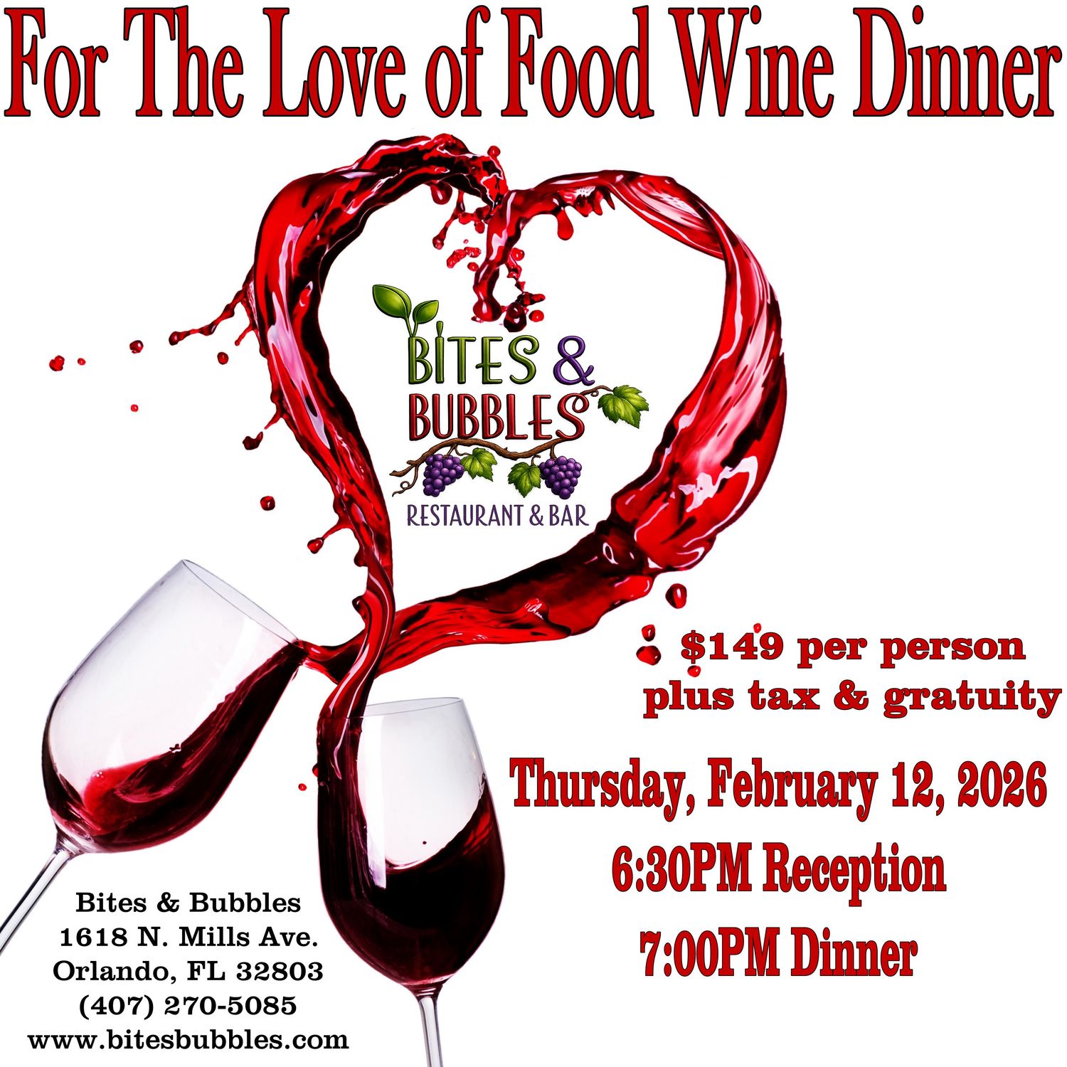 February for the Love of Food Wine Dinner