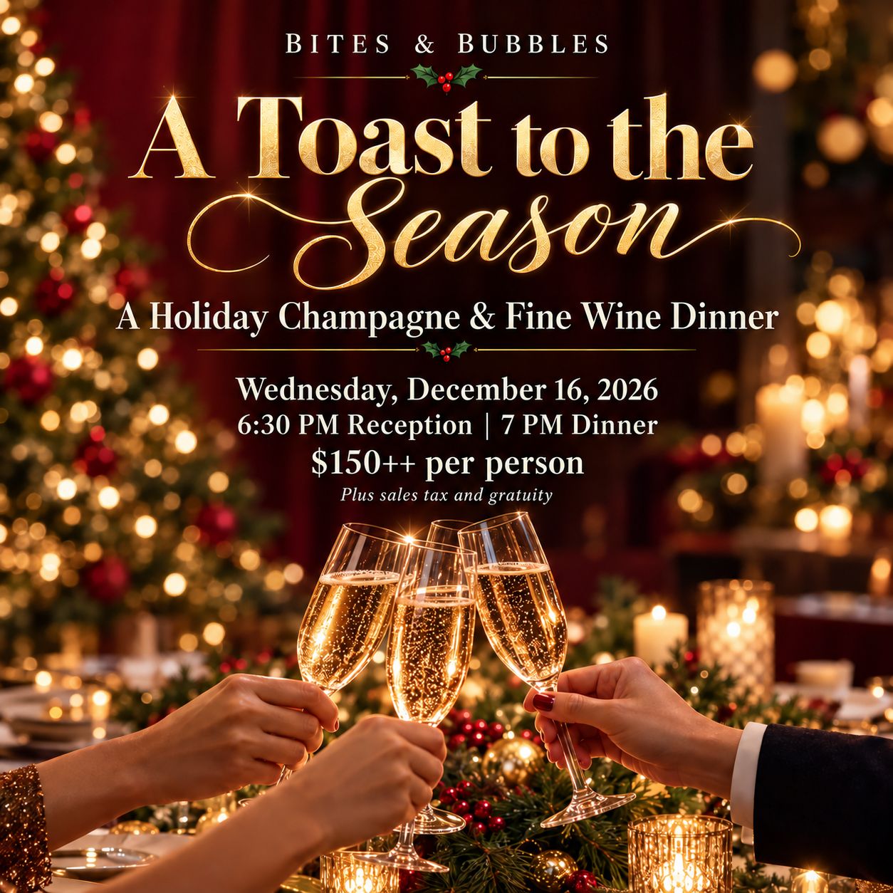 A Toast to the Season: Holiday Champagne &amp; Fine Wine Dinner