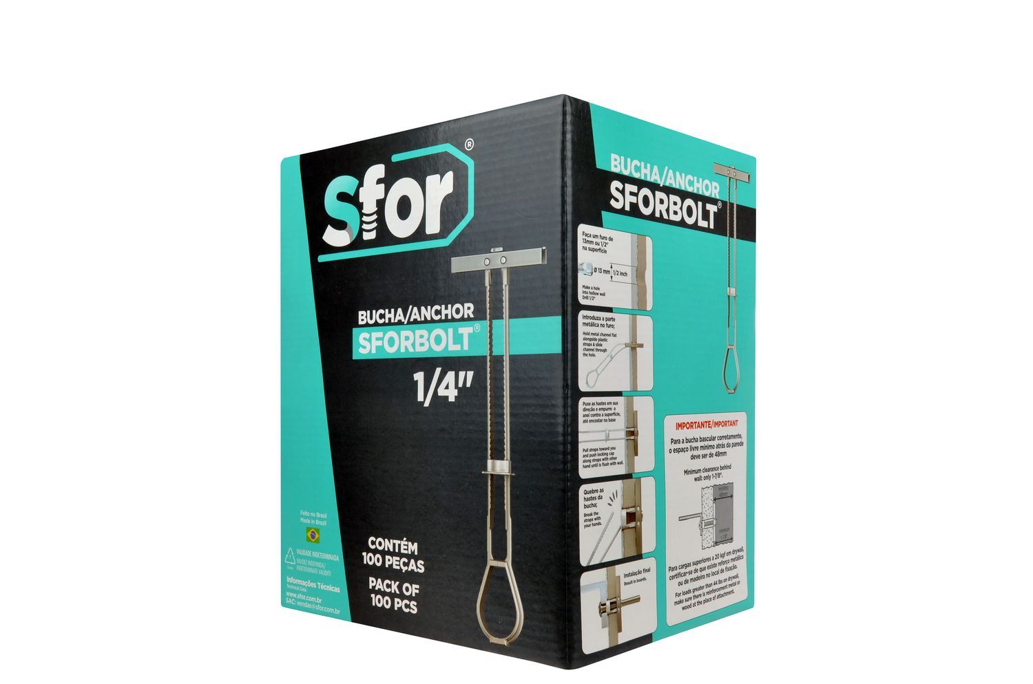Pack of 200 - 1/4 Heavy-Duty Drywall Anchors - SFOR