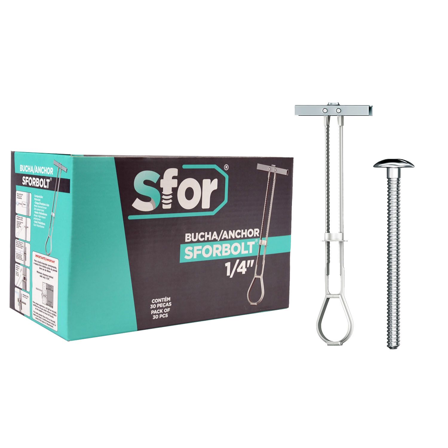 Pack of 60 - 1/4 Toggle Anchors with Bolts - SFOR