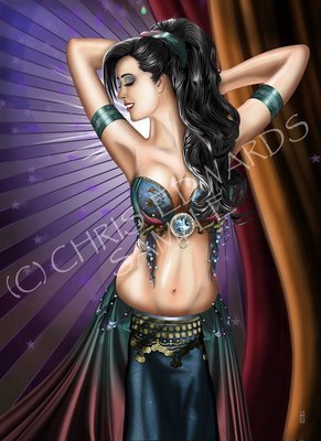 Bellydancer Greetings Card Large A5