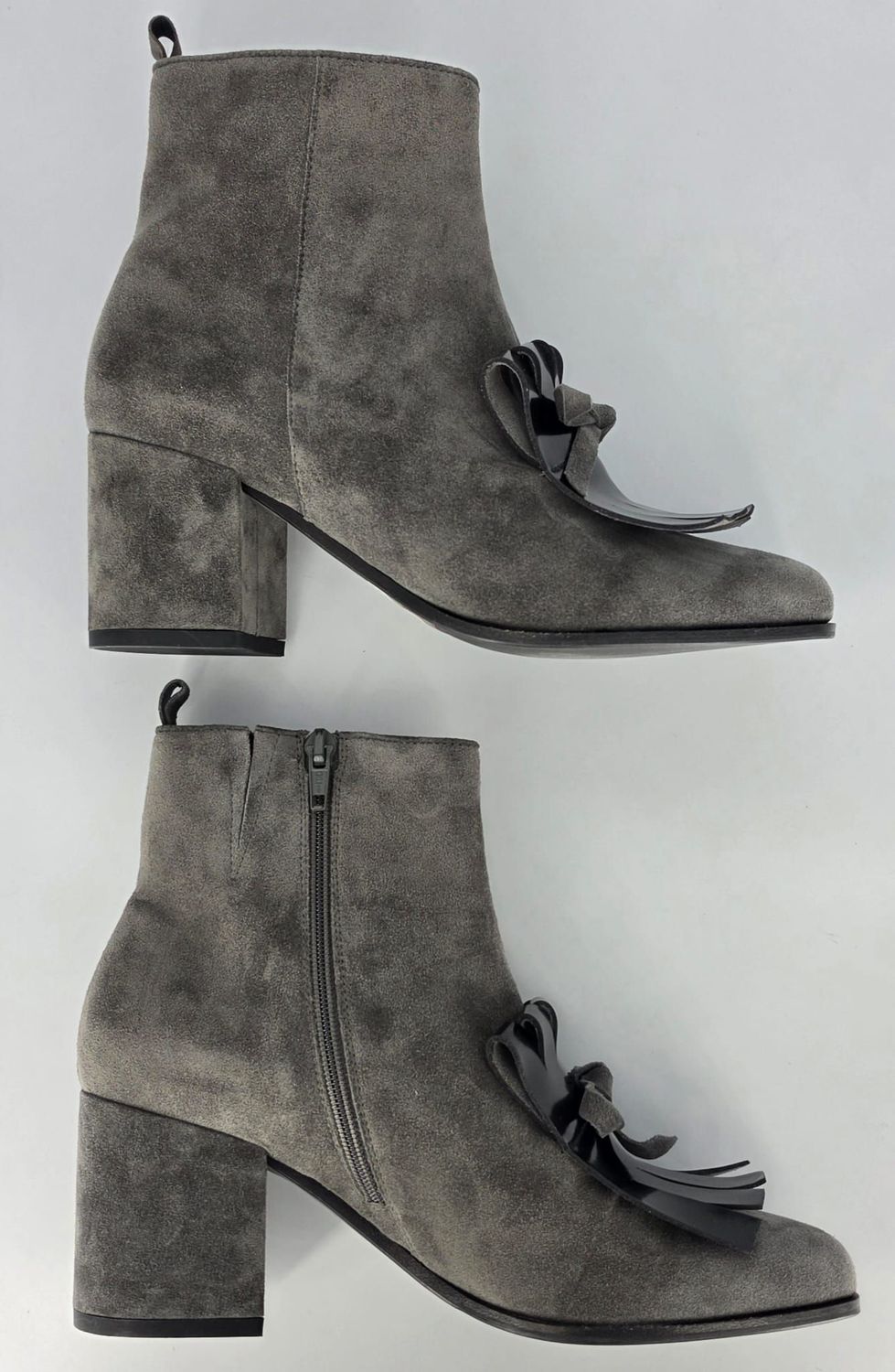 Kennel & Schmenger Stiefelette aus Nubukleder mit Lederschleife in taupe Gr. 38