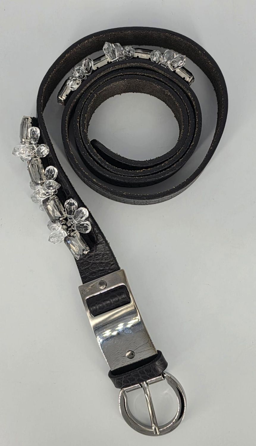 Dorothee Schumacher Gürtel aus Leder mit Straßschmuck in schwarz Gr. 85