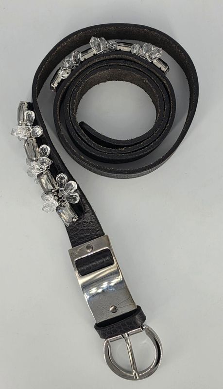 Dorothee Schumacher Gürtel aus Leder mit Straßschmuck in schwarz Gr. 85