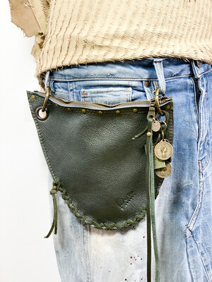 Click On Jeans Tasje Mix Groen / (twee zijdes te dragen met twee verschillende voorzijdes !!!)