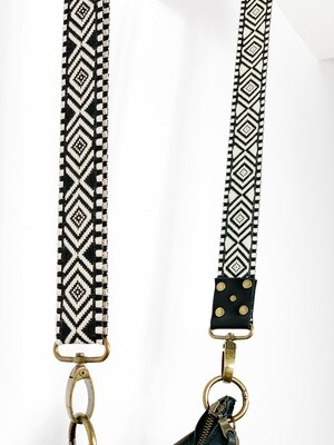 Schouderband  Black / White Extra Breed / Luxe 