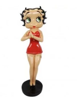 STATUE BETTY BOOP 85CM MAIN JOINTE ROUGE