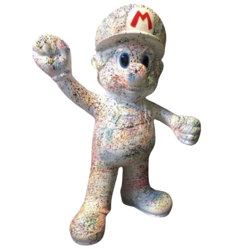 STATUE MARIO 100CM Graffiti Blanc