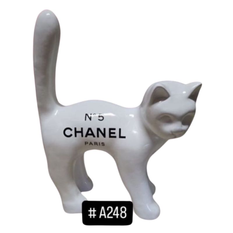 Chat 45cm Chanel Blanc