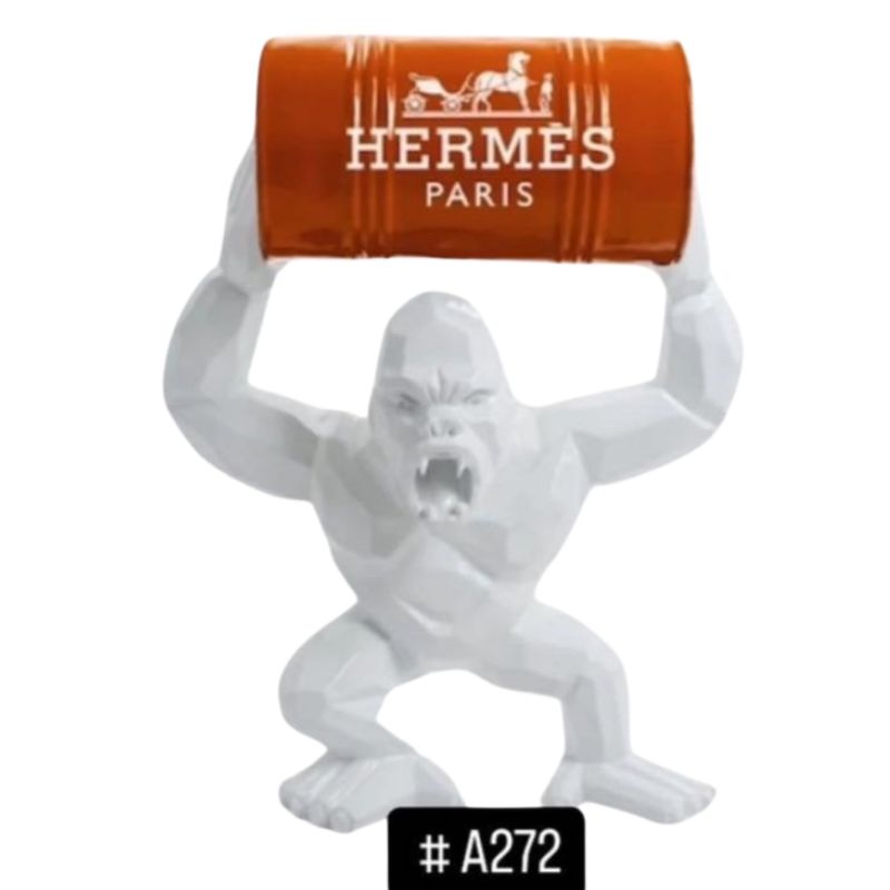 Gorille 95cm Hermès Blanc