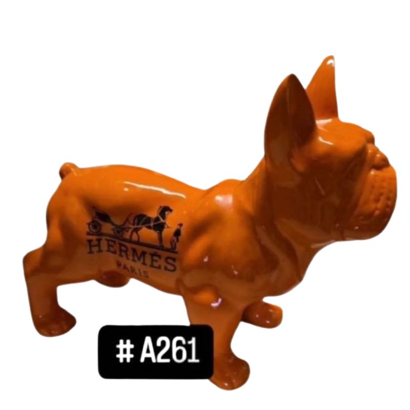 Bouledogue Français Marron 45cm Hermès Orange