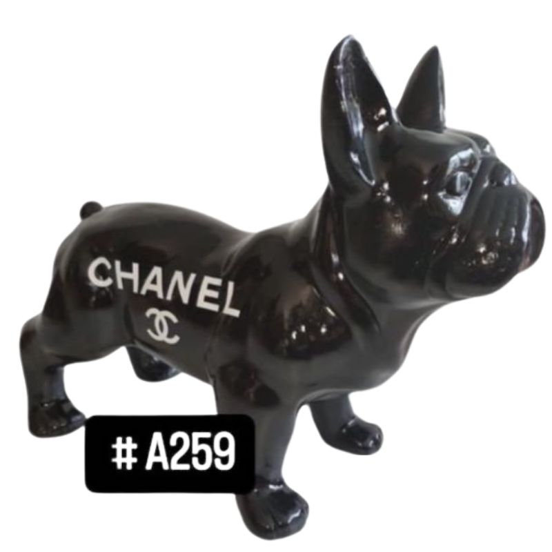 Bouledogue Français Marron 45cm Chanel Noir