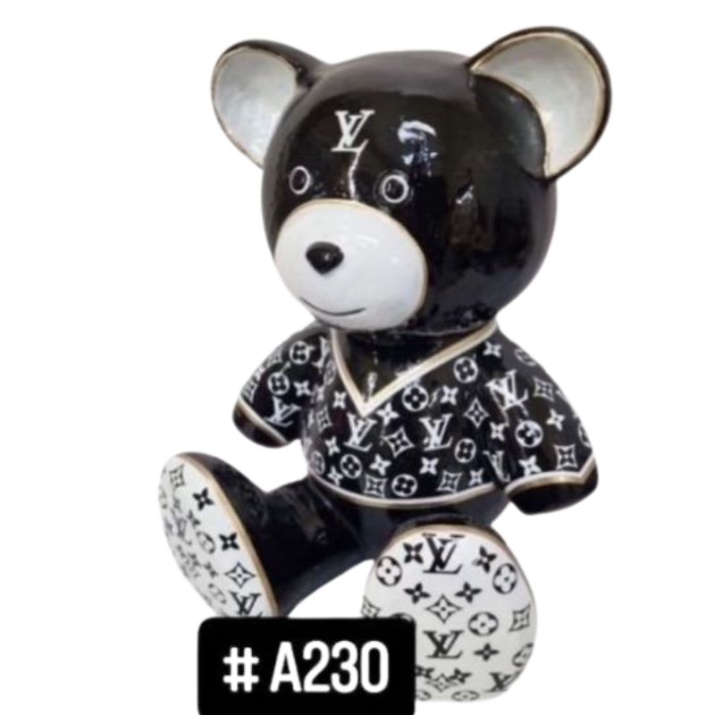 Ourson 35cm Louis Vuitton Noir Blanc