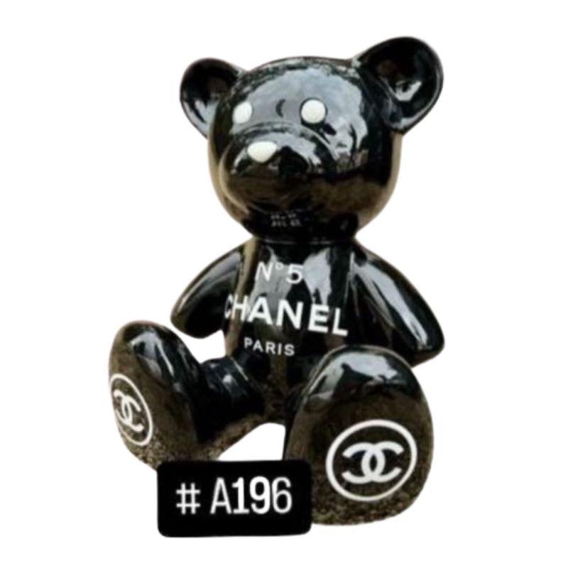 Ourson 35cm Chanel Noir Paris Logo